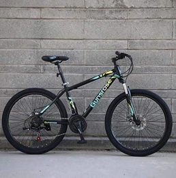G.Z Bike G.Z Mountain Bikes, Carbon Steel Mountain Bikes with Dual Disc Brakes, 21-27 Speed Options, 24-26 Inch Wheel Bikes, Adult Bikes, Black And Green, E, 26 inch 24 speed