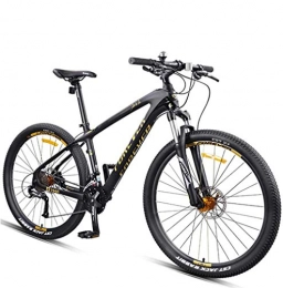 giyiohok Bike giyiohok 27.5 Inch Mountain Bikes Adult Men Hardtail Trail Bike All Terrain Anti-Slip Front Suspension Mountain Bicycle with Hydraulic Disc Brake Carbon Fiber-33 Speed_Black Gold