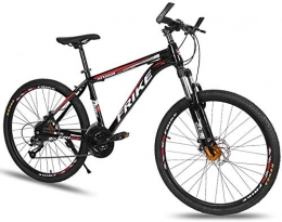 H-ei Bike H-ei Mountain Bike, Road Bicycle, Hard Tail Bike, 26 Inch Bike, Carbon Steel Adult Bike, 21 / 24 / 27 Speed Bike, Colourful Bicycle (Color : Black red, Size : 24 speed)