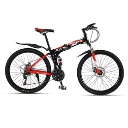 HJRBM Bike HJRBM Mountain Bikes 26-Inch， Adult Hardtail Mountain Bicycle， Mountain Trail Bike， 24-Speed Front Suspension Bikes， Riding Safety， Black Red jianyou