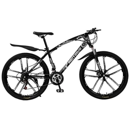 JAMCHE  JAMCHE 26 in Steel Mountain Bike for Adults Mens Womens 21 / 24 / 27 Speeds with Disc Brake Carbon Steel Frame for a Path, Trail & Mountains / Black / 27 Speed