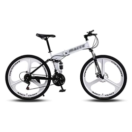 JAMCHE Mountain Bike JAMCHE 26 in Wheel Adults Mountain Bike 21 / 24 / 27 Speed Dual Disc Brake with High Carbon Steel for Boys Girls Men and Wome / White / 24 Speed