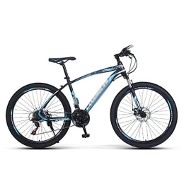 JAMCHE  JAMCHE 26 inch Mountain Bike Carbon Steel Frame 21 / 24 / 27-Speed Dual Disc with Lock-Out Suspension Fork Suitable for Men and Women Cycling Enthusiasts / Blue / 21 Speed