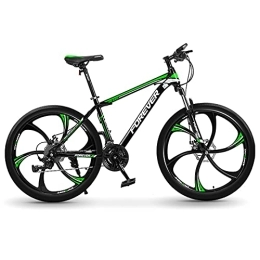 LLF Mountain Bike LLF Mountain Bike, 26 Inch Bikes, Double Disc Brake Lightweight Aluminum Alloy Frame, 6 Knife Wheel Variable Speed Bicycle Shock Absorption Road Bicycle(Size:30 speed, Color:Green)