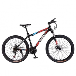 LZZB Bike LZZB Hardtail Mountain Bike 26" Wheel Mountain Trail Bike High Carbon Steel Outroad Bicycles 21 Speed Front Suspension Bicycle Daul Disc Brakes MTB(Color:Blue) / Red