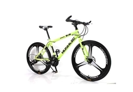 MOLVUS Bike MOLVUS Mountain Bike Unisex Mountain Bike 21 / 24 / 27 / 30 Speed ​​High-Carbon Steel Frame 26 Inches 3-Spoke Wheels Bicycle Double Disc Brake for Student, Green, 16 Inches