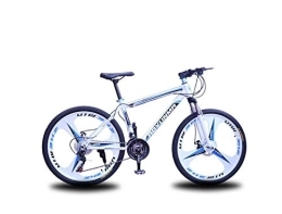 MOLVUS  MOLVUS Mountain Bike Unisex Suspension Mountain Bike, 24 inch 3-Spoke Wheels High-Carbon Steel Frame Bicycle, 21 / 24 / 27 Speed ​​Double Disc Brake Commuter City, Blue, 27 Speed