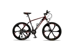 Generic Mountain Bike Mountain Bike, Mountain Bike Unisex Hardtail Mountain Bike 24 / 27 / 30 Speeds 26Inch 6-Spoke Wheels Aluminum Frame Bicycle with Disc Brakes and Suspension Fork, Red, 27 Speed