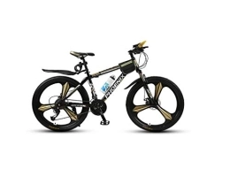 Generic  Mountain Bike Unisex Mountain Bike 21 / 24 / 27 Speed ​​High-Carbon Steel Frame 26 Inches 3-Spoke Wheels with Disc Brakes and Suspension Fork, Gold, 21 Speed