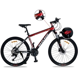 Relaxbx Bike Outdoor Mountain Racing Bicycles, 21 -Speed Aluminum Alloy Mountain Bike Disc Brake, Suspension Fork, Black + Red