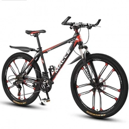 WGYDREAM Bike WGYDREAM Mountain Bike, Mens Womens Mountain Bicycles 26" MTB Dual Disc Brake Ravine Bike Front Suspension Carbon Steel Frame 21 24 27 speeds (Color : Red, Size : 24 Speed)