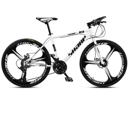WJSW Bike WJSW 24 Inch Mountain Bike, Double Disc Brake / High-Carbon Steel Frame Bikes, Beach Snowmobile Bicycle, Aluminum Alloy Wheels, White, 27 speed
