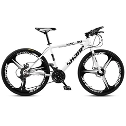 WJSW Bike WJSW 26 Inch Mountain Bikes, Men's Dual Disc Brake Hardtail Mountain Bike, Bicycle Adjustable Seat, High-carbon Steel Frame, 30 Speed, Black 6 Spoke