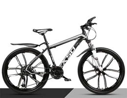 WJSW Bike WJSW Hardtail Mountain Bike, High-carbon Steel 26 Inch Dual Suspension Mountain Bicycle (Color : Black white, Size : 27 speed)
