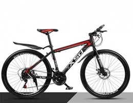 WJSW Bike WJSW Mens' Mountain Bike, 26 Inch MTB Dual Suspension Mountain City Road Bicycle (Color : Black red, Size : 27 speed)