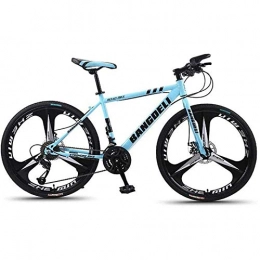 WXXMZY Bike WXXMZY Mountain Bike 26-inch Men's / Women's Mountain Bike / Adult Bike 21 / 24 / 27 / 30 Speed Lightweight Carbon Steel Frame Suspension Front Disc Brake (Color : Blue, Size : 24speed)
