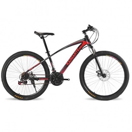XER Bike XER Mountain Bike, 26inch High-carbon Steel Unisex Dual Suspension Mountain Bike Disc Brakes, Red, 24speed