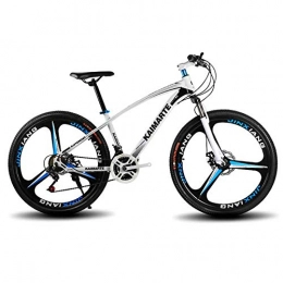 XER Bike XER Mountain Bike, 26inch Three-knife Wheel High-carbon Steel Unisex Dual Suspension Mountain Bike Disc Brakes, White, 24speed
