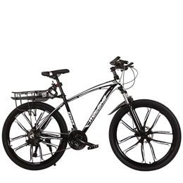 zcyg Bike zcyg 26 Inch Mountain Bike 21 Speed MTB Bicycle, Dual-Disc Brake For Men Womens Bikes(Size:Ten-knife wheel, Color:Black+White)