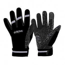 Proviz Mountain Bike Gloves Proviz Classic Hi Viz Waterproof Cycling Gloves Hi Visibility, Black, L