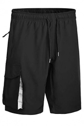 Mr.Stream Mountain Bike Short Mr.Stream Men's Cycling Shorts, Quick-Drying MTB Shorts, Men's Elastic Cycling Shorts, Mountain Bike, Short, Breathable and Quick-Drying with 2 Zip Pockets - Black - S