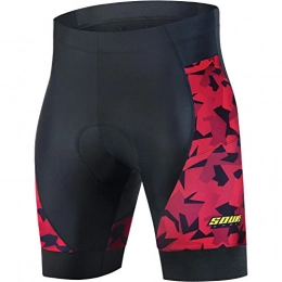 Souke Sports Mountain Bike Short Souke Sports Cycling Shorts Men Padded Bike Shorts Quick Dry Breathable Cycle Shorts Mens With Pockets, Red Camouflage XL