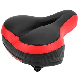 FECAMOS Mountainbike-Sitzes FECAMOS Komfortabler Mountainbike-Hohlsattel, bequemes Reiten Mikrofaser-Leder + ABS + Schwamm + legierter Stahl-Fahrradsattel für schmerzfreies Fahren(Schwarz Rot)