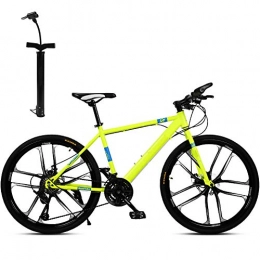 CXQ Fahrräder CXQ 26-Zoll-Mountainbikes für Erwachsene, Mountain Trail Bike, 30-Gang-Doppelscheibenbremsen und Urban Mountainbike mit integrierter Radgeschwindigkeit für Männer und Frauen im Freien reiten, Gelb