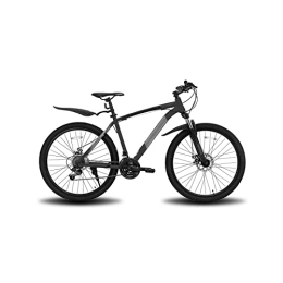  Mountainbike Fahrräder für Erwachsene, 3 Color 21 Speed 26 / 27, 5 Zoll Stahl Federung Gabel Disc Brake Mountain Bike Mountain Bike (Color : Black, Size : L)
