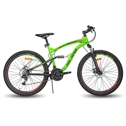  Mountainbike Herren Fahrrad Stahl Rahmen Speed Mountain Bike Double Disc Brake (Color : Black) (Green)