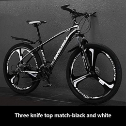 HUO FEI NIAO 26" 27/30-Gang Mountainbike for Erwachsene, Leichtes Aluminium Full Suspension Rahmen, Federgabel, Scheibenbremse, hohe Version (Farbe : Black and White, Größe : 27 Speed)