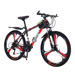JAMCHE  JAMCHE 26-Zoll-Mountainbike mit Vorderradaufhängung, 21 / 24 / 27 Gänge mit Doppelscheibenbremse, geeignet für Radsportbegeisterte Männer und Frauen / Rot / 21 Gänge