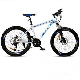 LUO Fahrrad, Erwachsenen-Mountainbike, Doppelscheibenbremse/Rahmenrahmen aus kohlenstoffhaltigem Stahl, Strand-Schneemobil-Unisex-Fahrrad, 26-Zoll-Räder, Weiß, 27-Gang