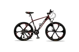 Generic Fahrräder Mountainbike Unisex Hardtail Mountainbike 24 / 27 / 30 Geschwindigkeiten 26 Zoll 6-Speichen-Räder Aluminiumrahmen-Fahrrad mit Scheibenbremsen und Federgabel, rot, 24-Gang
