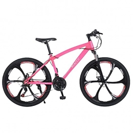 SHTST 26-Zoll-Mountainbike, hochkaroskohle Stahlrahmen, Doppelscheibenbremse rutschfeste Fahrrad, 21.02.27 Schalthebel, städtisches Rennrad (Color : Pink)