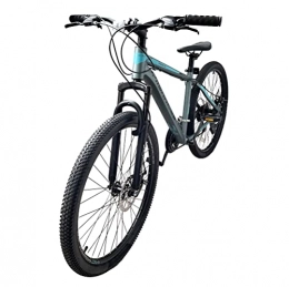 Wind Greeting 26 Zoll Mountainbike,21 Gang-Schaltung Erwachsene Fette Reifen Fahrrad,Rahmen aus Kohlenstoffstahl,Vollfederung Scheibenbremsen Hardtail Bike (Cyan)