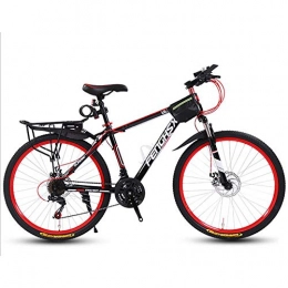 WXX Mountainbike WXX Erwachsene Mountain Bike High-Carbon Stahl 24Inch Adjustable Seat Doppelscheibenbremsen Damping Hardtail Studenten Bike Geeignet Fr Outdoor-bung, Black red, 27 Speed