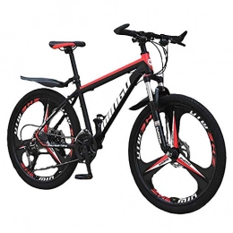XHCP 3-Speichen-Mountainbike 21-Gang 24/26 Zoll Räder Doppelscheibenbremse MTB-Fahrrad aus kohlenstoffhaltigem Stahl Urban Track Bike (rot)