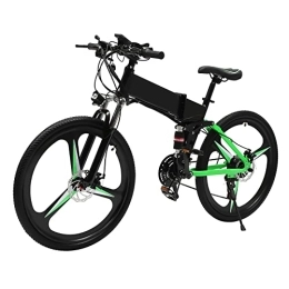 Bathrena Zusammenklappbares elektrisches Mountainbike E-Bike Faltbares, 26 Zoll LCD Elektrofahrrad, Klappfahrrad, E-Mountainbike, E-Bike mit 10.8 Ah 36 V Lithium Batterie, Scheibenbremse, 21-Gang Getriebe