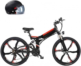 HCMNME Zusammenklappbares elektrisches Mountainbike E-Bike Mountainbike Electric Snow Bike, Elektrofahrrad 26 '' Erwachsene Elektrische Fahrrad / Elektrische Mountainbike, 25km / h Ebike mit abnehmbarer 10AH 480WH Batterie, professionell 21 Geschwindig