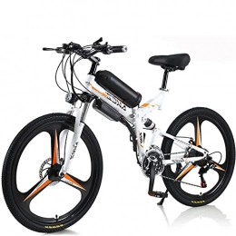 YANGAC Zusammenklappbares elektrisches Mountainbike E-Bike Mountainbike Elektrofahrrad 26 Zoll, Klapprad Vollfederung MTB für Herren Damen, 21 Gang Shimano Hinterradmotor 250W, Scheibenbremsen, mit 36V-10.4Ah Akku (Weiß)