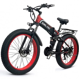 HFRYPShop Zusammenklappbares elektrisches Mountainbike E-MTB 26 Zoll E Bike E-Klapprad, Elektrofahrrad mit 48V 10, 4AH Lithium-Akku E-Fahrrad für Erwachsene, 80N.m, Shimano 7-Gang-Schaltung (red)
