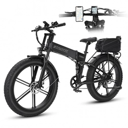 ECTbicyk Elektrofahrrad Erwachsene 250 W Motor 48 V 10 Ah Lithium-Ionen-Akku Abnehmbarer 26-Zoll-E-Bike mit fetten Reifen 25 km/h Snow Beach Mountain E-Bike Shimano 7-Gang