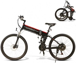 Clothes Zusammenklappbares elektrisches Mountainbike Elektrisches Mountainbike, 28" Electric Trekking / Touring Bike for Erwachsene, 21-Gang Getriebe Elektro-Fahrrad mit 10.4Ah / 48V austauschbarem Lithium-Ionen-Akku, Vorderachsfederung, Doppelscheibenb