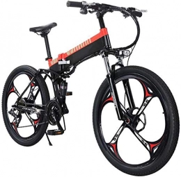 HCMNME Zusammenklappbares elektrisches Mountainbike Elektrofahrrad Mountainbike Elektrisches faltendes Fahrrad für Erwachsene, leichte Aluminiumlegierungsrahmenbergradfahrrad, max laden 120kg, drei Schritte Klapp, Umweltfreundliches Fahrrad für den Auß