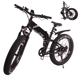 K KAISDA Zusammenklappbares elektrisches Mountainbike Fettreifen Elektrofahrrad K3 Elektrisches Klappbares Mountainbike 26 zoll Vollfederung, mit versteckter Batterie 48V10AH, Shimano Umwerfer, LCD-Zentralinstrument