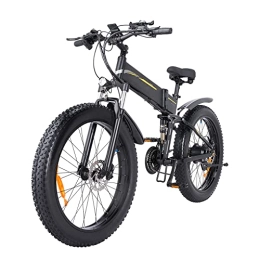 Generic Zusammenklappbares elektrisches Mountainbike Foldable 21 Speed E-Bike for Mountain Cycling Sport, Model H26, 26 Inch Fat Tire with High-Strength All-Aluminum Alloy Body, 12.8Ah Battery Up to 60Km Mileage, 250W Engine Power Up to 25Km / h Speed