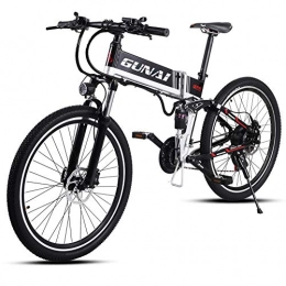 GUNAI Zusammenklappbares elektrisches Mountainbike GUNAI Faltende Elektro-Bike, 48V Lithium-Batterie 26 Zoll Mountainbike E-Bike mit Scheibenbremsen(Weiß)