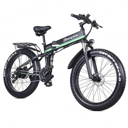 HAOYF Zusammenklappbares elektrisches Mountainbike HAOYF 1000W Klappbares Elektrofahrrad Mit 26 * 4, 0 Zoll Fat Reifen, Lithium-Ionen-Batterie (36 V, 250 W), 3 Fahrmodi, Premium-Vollfederung Und Hochwertige Ausrüstung, Grün