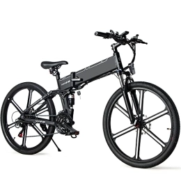 iFongsh Zusammenklappbares elektrisches Mountainbike IFongsh E-Bike Elektrofahrrad 26" 4.0 Fat Tire E-Fahrrad klapprad, 500W / 48V / 10Ah Akku, Off-Road Mountainbike mit Shimano 7 Gängen, City EBike Herren Damen (Black)